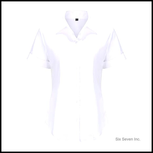 Wrinkle-Free Button Down Shirt, Business Casual Blouse for Women - Picture 3 of 7